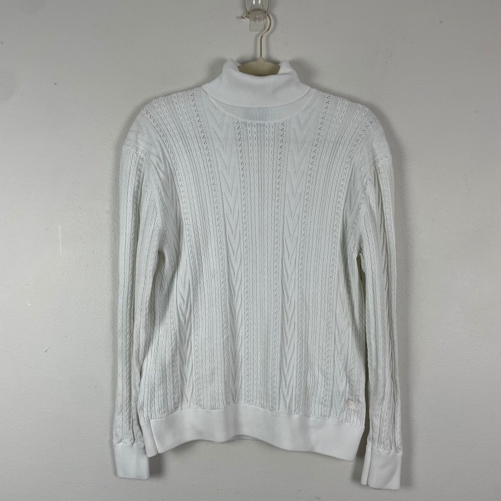 KITH White Cable Knit Turtleneck Sweater Long Sleeve Women's Size S Made in USA‎